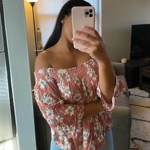 Pink Off The Shoulder Top